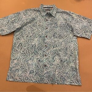 Pete Huntington Men’s Mayday Blue Hawaiian Button Down Short 100% Cotton XXL NWT